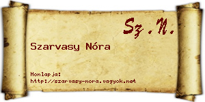 Szarvasy Nóra névjegykártya
