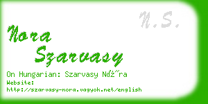 nora szarvasy business card